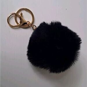 Puff Ball Light Faux Soft Fur Keychain Keyring Clip Backpack Purse Accessory